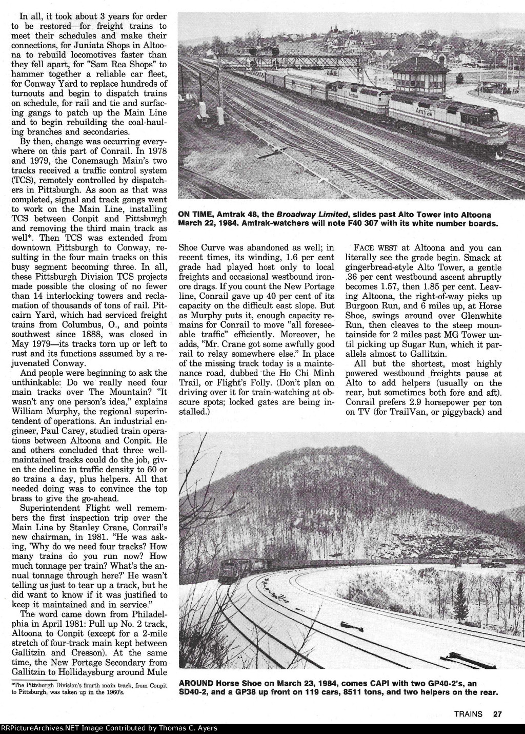 CR "Mountain Railroad Revisited," Page 27, 1985